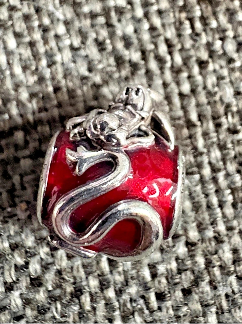 Pandora Disney Mushu red enamel charm